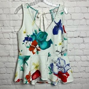 Postmark for Anthropologie Flynn Floral Peplum Top